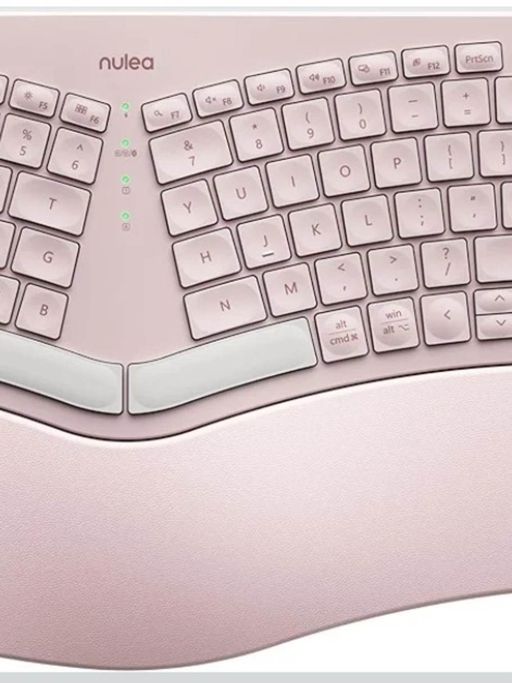 Nulea Wireless Ergonomic Split Keyboard Bluetooth USB-C Grey Pink
